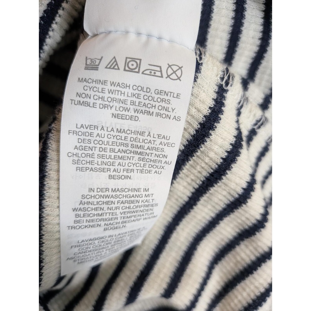 J.Crew Striped Long Sleeve Tee Womens XS Navy White Excellent Ribbed Nautical - Picture 4 of 6